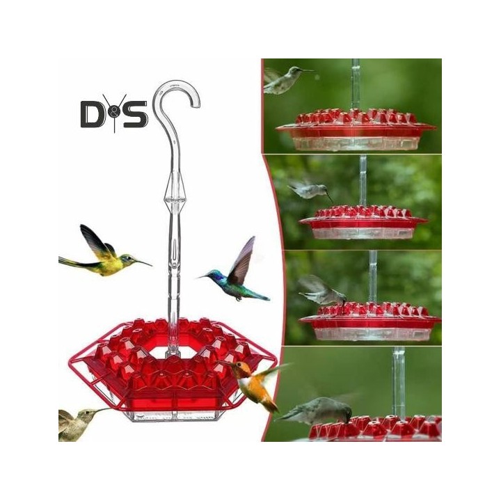 Kolibri-Futterspender zum Aufhängen im Freien, Kolibri-Futterspender mit 32 Futteröffnungen, ameisen- und bienensicherer Voge