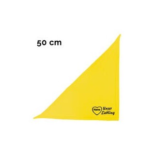 Schecker - Besticktes Halstuch, Unser Liebling mit Herz + Name [50cm - Gelb]