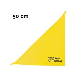 Schecker - Besticktes Halstuch, Unser Liebling mit Herz + Name [50cm - Gelb]