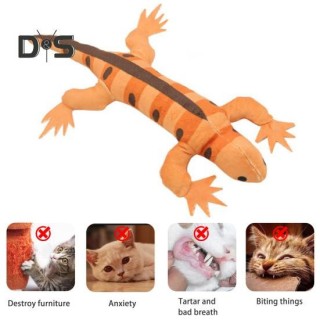 Quietsch-Kauspielzeug für Katzen aus Plüsch, Krokodilform, interaktives, ausgestopftes Haustierspielzeug mit Katzenminze, bis