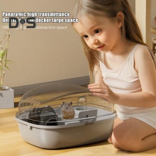 Hamsterkäfig, abnehmbares Hamster-Lebensraumhaus, 360-Grad-Panoramablick, Kleintierkäfig, Haustier-Zuchtbox für Hamster, Igel