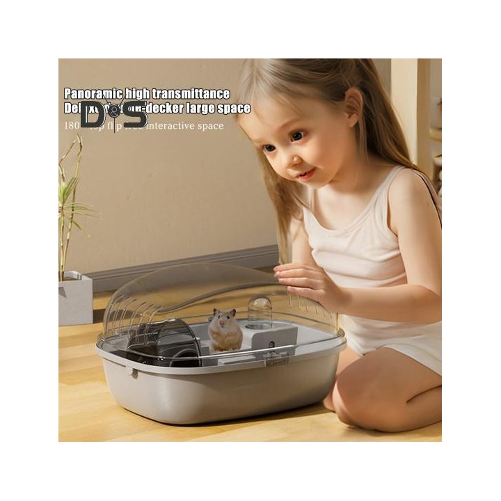 Hamsterkäfig, abnehmbares Hamster-Lebensraumhaus, 360-Grad-Panoramablick, Kleintierkäfig, Haustier-Zuchtbox für Hamster, Igel