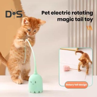 Automatisches Schwanz-Teaser-Spielzeug aus Silikon, elektrischer wirbelnder Schwanz, interaktiver, selbstunterhaltender, stim