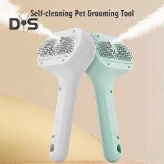 Katzen-Sprühbürste zum Haarentfernen, selbstreinigendes Tierhaarentfernungswerkzeug mit Entriegelungsknopf, Katzenmassage-Pfl