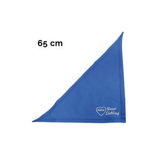 Schecker - Besticktes Halstuch, Unser Liebling mit Herz + Name [65cm - Royalblau]