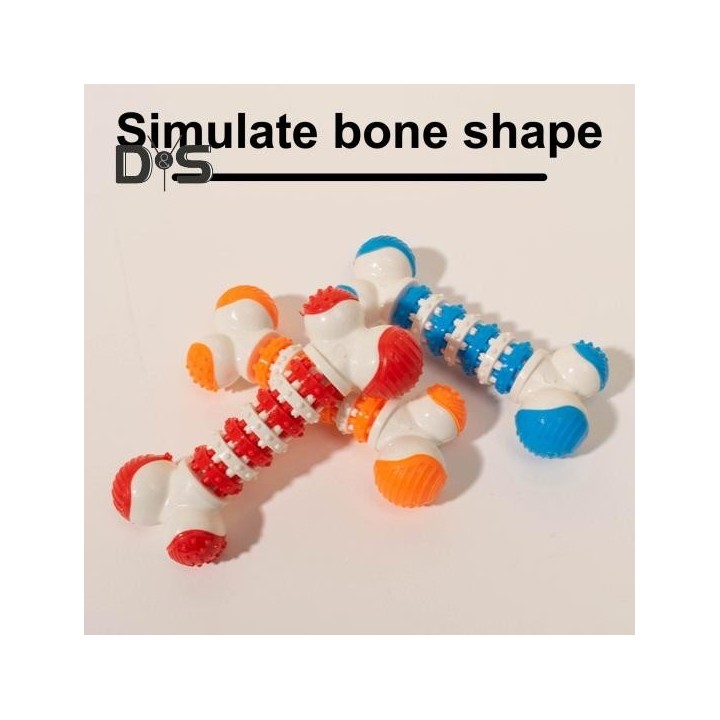 Unzerstörbares Kauspielzeug für Hunde, interaktives Welpenzahnknochenspielzeug, Zahnreinigung, Langeweilelinderung, Knochen-H