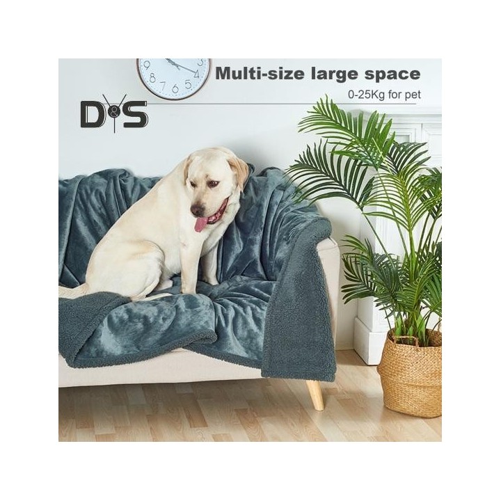 Wasserdichte Haustierdecke für kleine und mittelgroße Hunde, Sofa- und Couchbezug, Sherpa-Fleece, Flanell, Welpendecke, Möbel