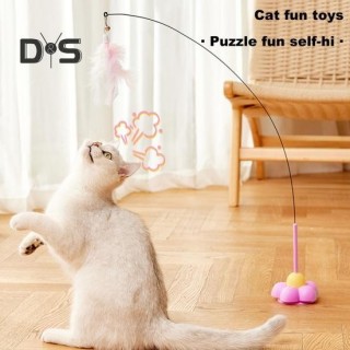 Interaktives Katzenspielzeug, bunter Katzen-Teasing-Stick mit Feder und Glöckchen, abnehmbarer Kätzchen-Spiel-Teasing-Zaubers