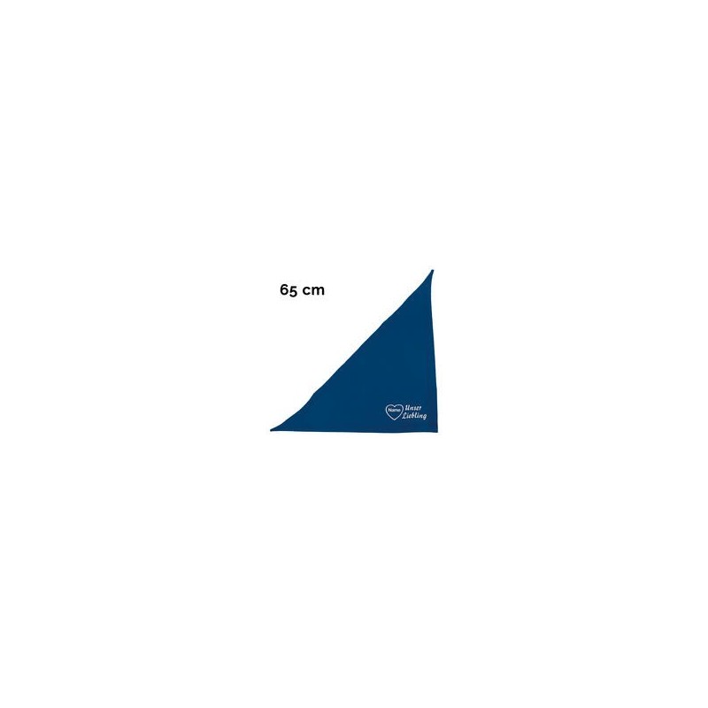 Schecker - Besticktes Halstuch, Unser Liebling mit Herz + Name [65cm - Blau]