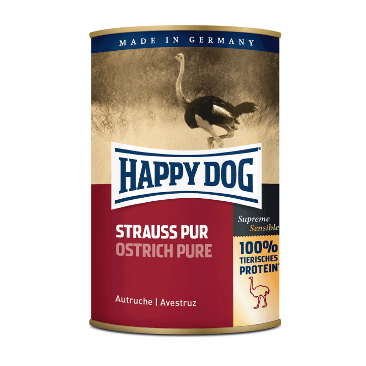 Happy Dog Strauß Pur 6x400g 5+1 gratis