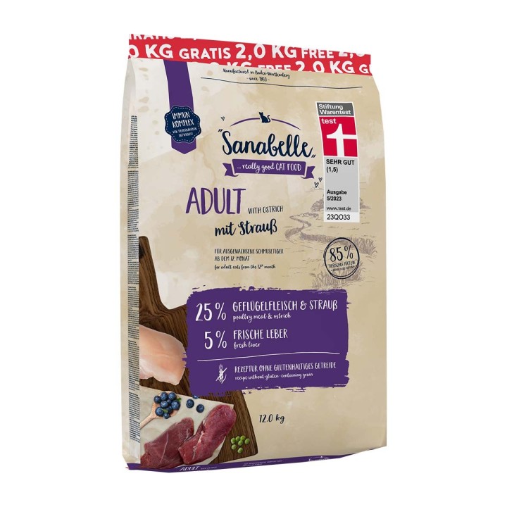 Sanabelle Adult Strauß 10kg + 2kg GRATIS