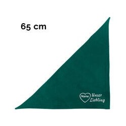 Schecker - Besticktes Halstuch, Unser Liebling mit Herz + Name [65cm - Petrol]