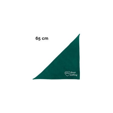 Schecker - Besticktes Halstuch, Unser Liebling mit Herz + Name [65cm - Petrol]
