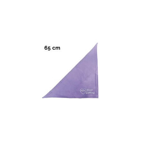 Schecker - Besticktes Halstuch, Unser Liebling mit Herz + Name [65cm - Flieder]