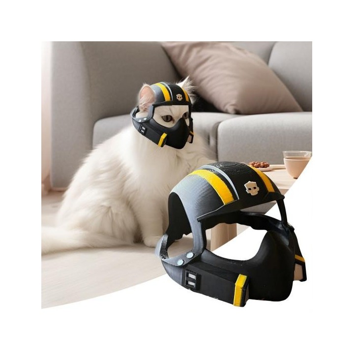 Kleiner Haustierhelm, Mini-Kopfschutz, Katzengesichtskissen, Halloween-Partykostüm, Verkleidungszubehör für Katzen und Hunde