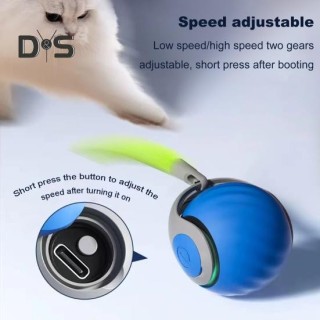 Interaktives Katzenspielzeug mit rollendem Ball, berührungsaktivierter, automatisch beweglicher Ball mit Plüschschwanz, wiede