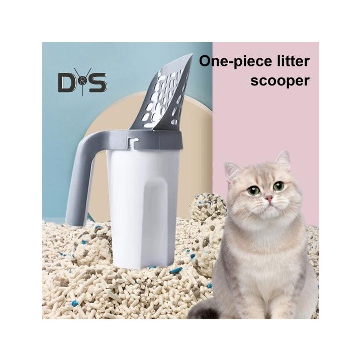 Katzenstreuschaufel mit 1/2/4 Nachfüll-Müllsackrolle, große Kapazität, Schlitz-Katzentoilette, tragbare Kotschaufel, Siebscha