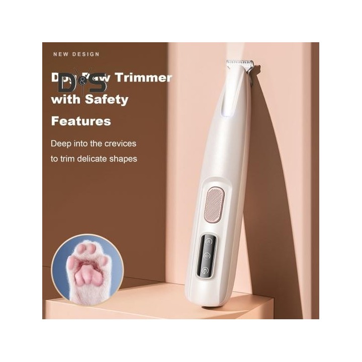 Hundetrimmer Tierhaarschneider mit LED-Licht, wiederaufladbarer elektrischer Pfotentrimmer, leises Fellpflegewerkzeug für Pfo