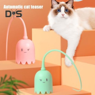 Katzenspielzeug mit schwingendem Schwanz, 2-in-1, automatisches Katzenspielzeug mit Silikonschwanz, Katzenstab-Spielzeug, wie