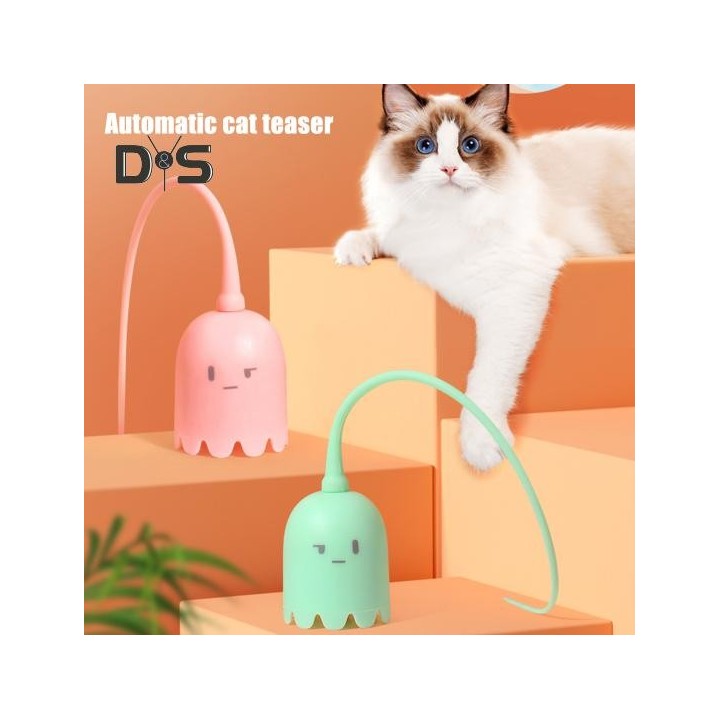 Katzenspielzeug mit schwingendem Schwanz, 2-in-1, automatisches Katzenspielzeug mit Silikonschwanz, Katzenstab-Spielzeug, wie