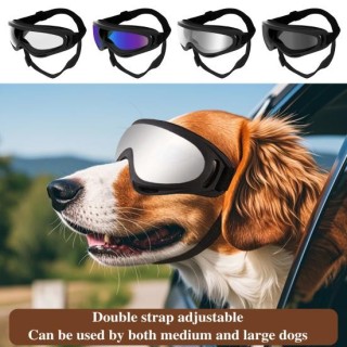Haustier-Sonnenbrille, Hundebrille mit verstellbarem Gummiband, beschlagfrei, wasserdicht, UV-Schutz, Haustierbrille