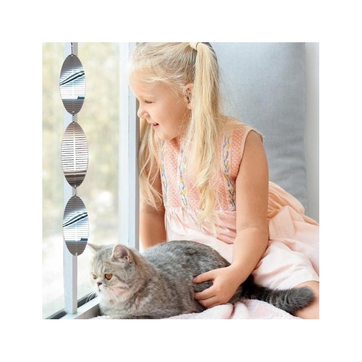 Windspiel mit Vogelreflektor aus Metall, doppelseitig, stark reflektierend, Vogelabwehrgerät für drinnen und draußen, Garten,