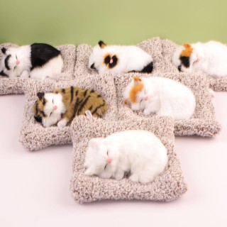 Tierimitat-Decken und -Matten für schlafende Katzen mit Kätzchen-Ornament-Design Charcoal Pad with Sound 14*17