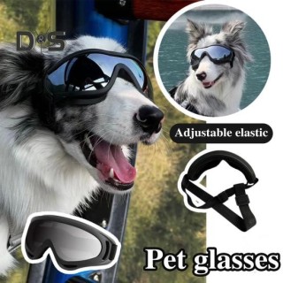 Haustier-Sonnenbrille, Hundebrille mit verstellbarem Gummiband, beschlagfrei, wasserdicht, UV-Schutz, Haustierbrille A