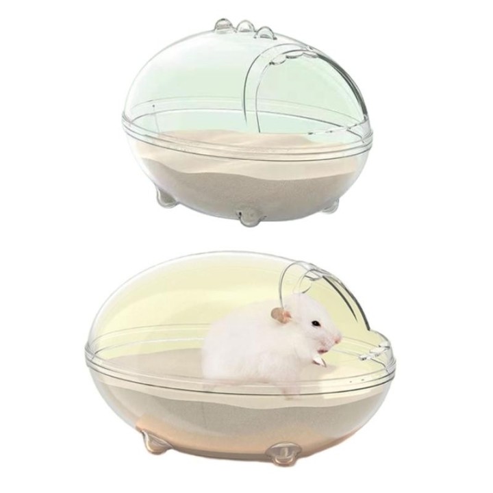 Badesandbehälter für Hamster, Kunststoff-Badezimmer, transparente Box, Badespielzeug, Zubehör für Igel, Kleintiere