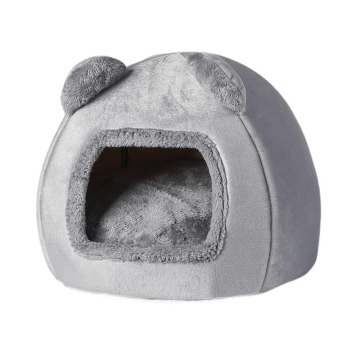 Katzennest, Welpenhöhle, Hundebett, gemütliches, waschbares, tragbares Haus für kleine und mittelgroße graue