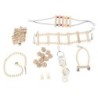 Papageien Kauspielzeug-Set aus natürlichem Holz zum Aufhängen, Hängematte, Vogelkäfig, Schaukelspielzeug für Sittiche, Nymphe
