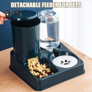 Automatischer Futterspender für Haustiere, 2-in-1-Wasser- und Futterspender, 750-g-Futternapf und 1-l-Tränkeset für Hunde und