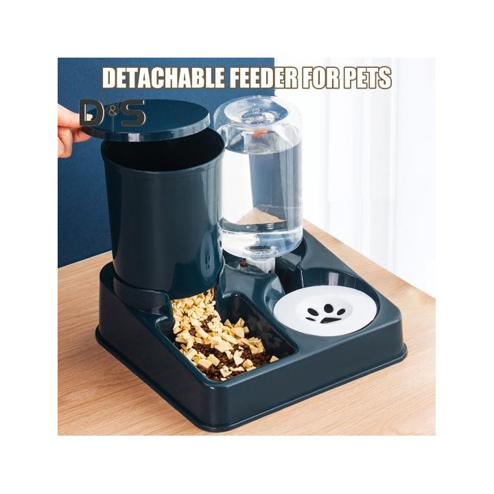 Automatischer Futterspender für Haustiere, 2-in-1-Wasser- und Futterspender, 750-g-Futternapf und 1-l-Tränkeset für Hunde und