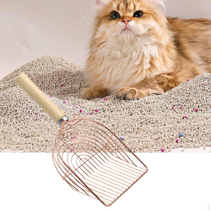 Katzenstreuschaufel Sand, tragbar, Haustier-Reinigungsmittel Kitty Metal Scooper Kitten Lifter für rose gold
