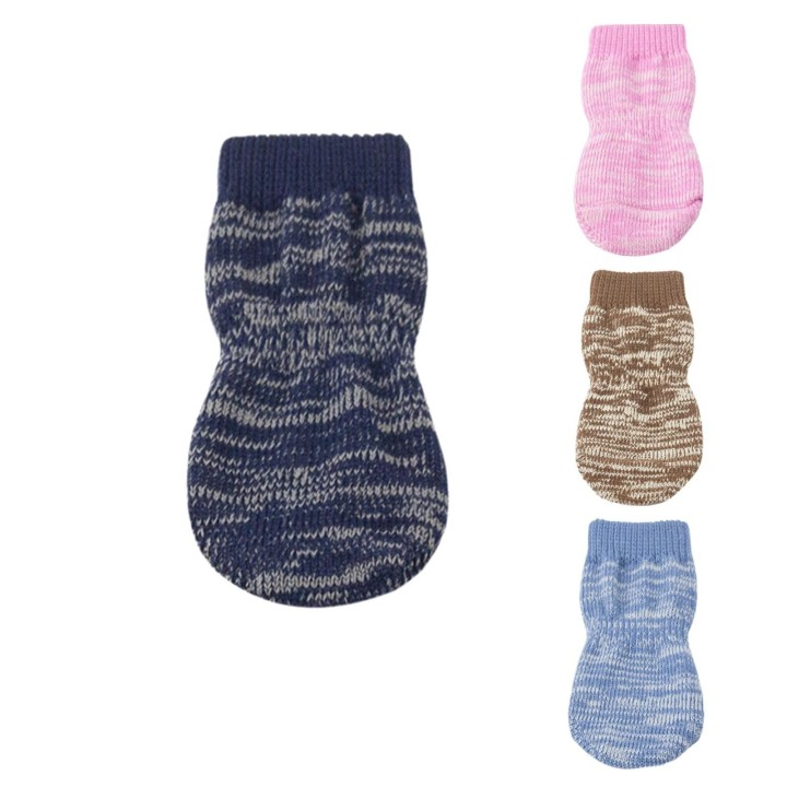 Haustier-Fußabdeckung, hydrophobe Haustier-Schutzsocken für kleine und mittelgroße Hunde, 4 Stück XXS braun