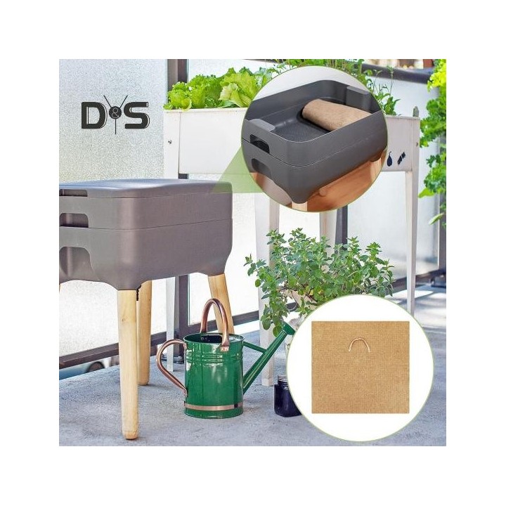 2/4 Stück Wurmdecke aus Jutefaser, Wurmbehälterdecke zur Kompostierung, 23,62 x 23,62 Zoll, Wurmkompostierungsdecken mit Zugr