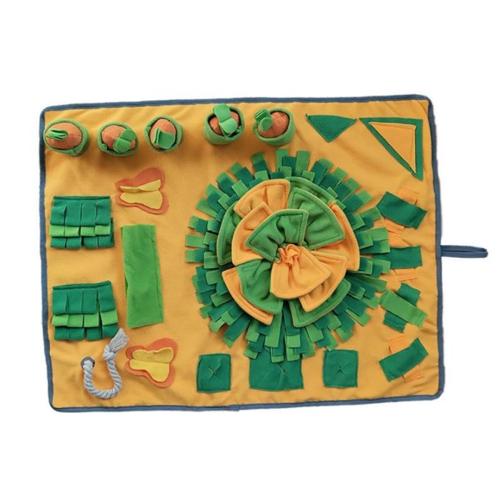 Schnüffelmatte aus Polarfleece für Haustiere, Schnüffel-Trainingsmatte, Puzzle-Spielzeug für Hunde zur Förderung der natürlic