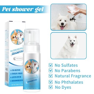 Haustier-Shampoo, duftendes Hundeshampoo und Haarwaschmittel zur Befeuchtung und Reinigung von Tierhaaren, Trockenreinigungss
