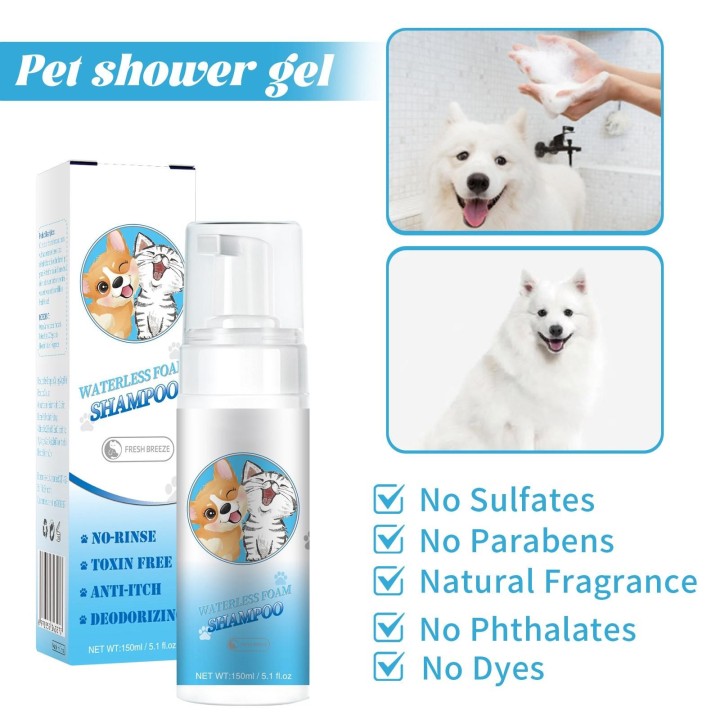 Haustier-Shampoo, duftendes Hundeshampoo und Haarwaschmittel zur Befeuchtung und Reinigung von Tierhaaren, Trockenreinigungss