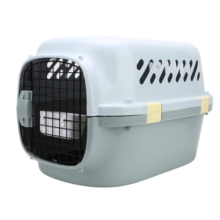 Katzen-Reiseträger, großer Raum, abschließbare Tür, 4 Seiten, Belüftung, tragbar, mit harten Seiten, für Hunde und Haustiere