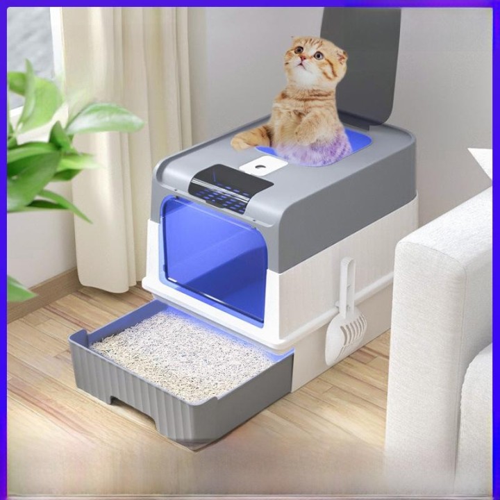 Geschlossene XL-Katzentoilette mit UV-Sterilisation und Desodorierung Drawer-type Cat Litter Box