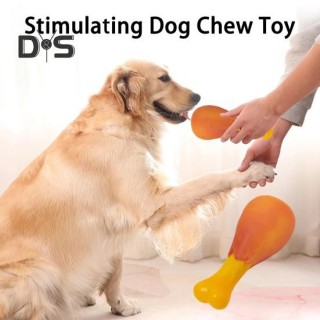 Hühnerbein-Hundespielzeug, Zahnreinigungsspiel, beißfestes Vinylspielzeug mit Geräuschen, Zahngesundheit, Linderung von Lange