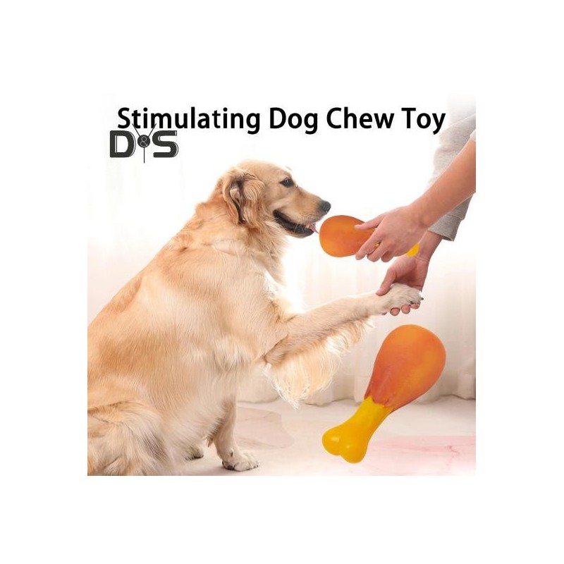 Hühnerbein-Hundespielzeug, Zahnreinigungsspiel, beißfestes Vinylspielzeug mit Geräuschen, Zahngesundheit, Linderung von Lange