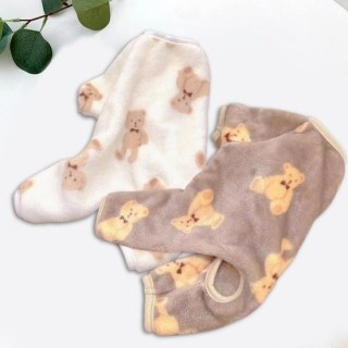 Polyester-Hundepullover, weiche, stilvolle Haustierkleidung mit Cartoon-Bärenmuster XS kaffeebraun