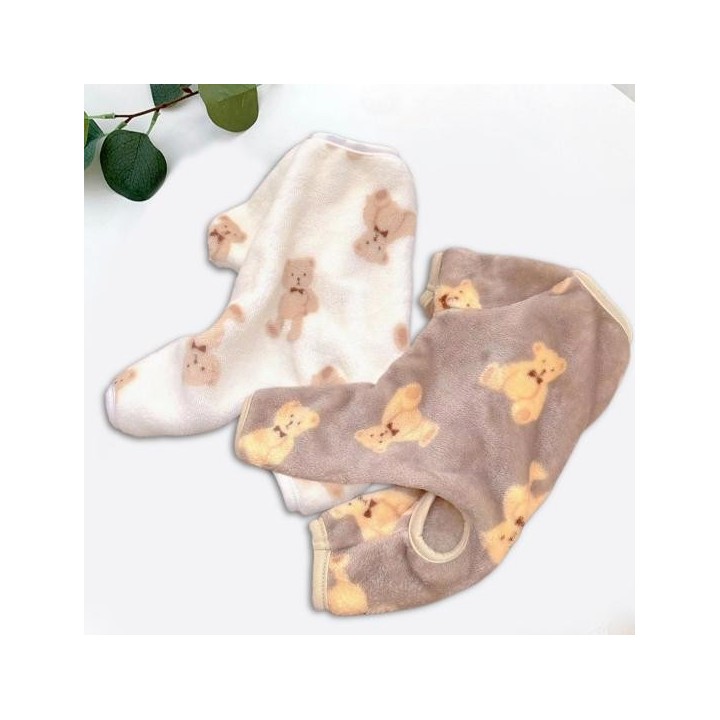 Polyester-Hundepullover, weiche, stilvolle Haustierkleidung mit Cartoon-Bärenmuster XS kaffeebraun