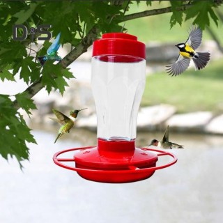 Kolibri-Futterspender für draußen, zum Aufhängen, Vogelfutterspender mit Sitzstange und Bienenschutz, Futteröffnung, auslaufs