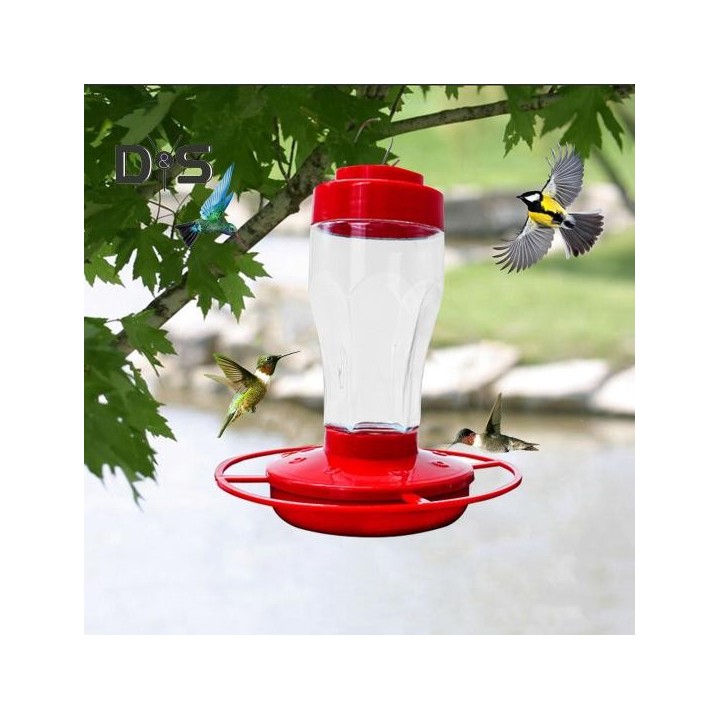 Kolibri-Futterspender für draußen, zum Aufhängen, Vogelfutterspender mit Sitzstange und Bienenschutz, Futteröffnung, auslaufs