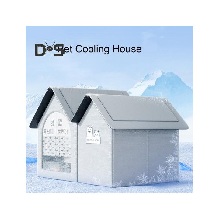 Kühlhaus für Haustiere, Katzenklimaanlage, faltbare Hundehütte, Haustier-Eishaus, Sommer-Hundekühlhütte mit 10 Kühlakkus B