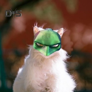 Katzenfledermaus Cosplay-Hut, Katzen-Avenger-Gesichtskissen, Halloween-Party, Kunststoff-Halbgesichtskissen, Haustier-Make-up