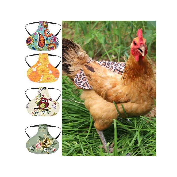 Hühnersattel, süßes bedrucktes Muster, doppellagige Leinwand, Henne-Jacke, Federschutz mit Gummizug Sunflower